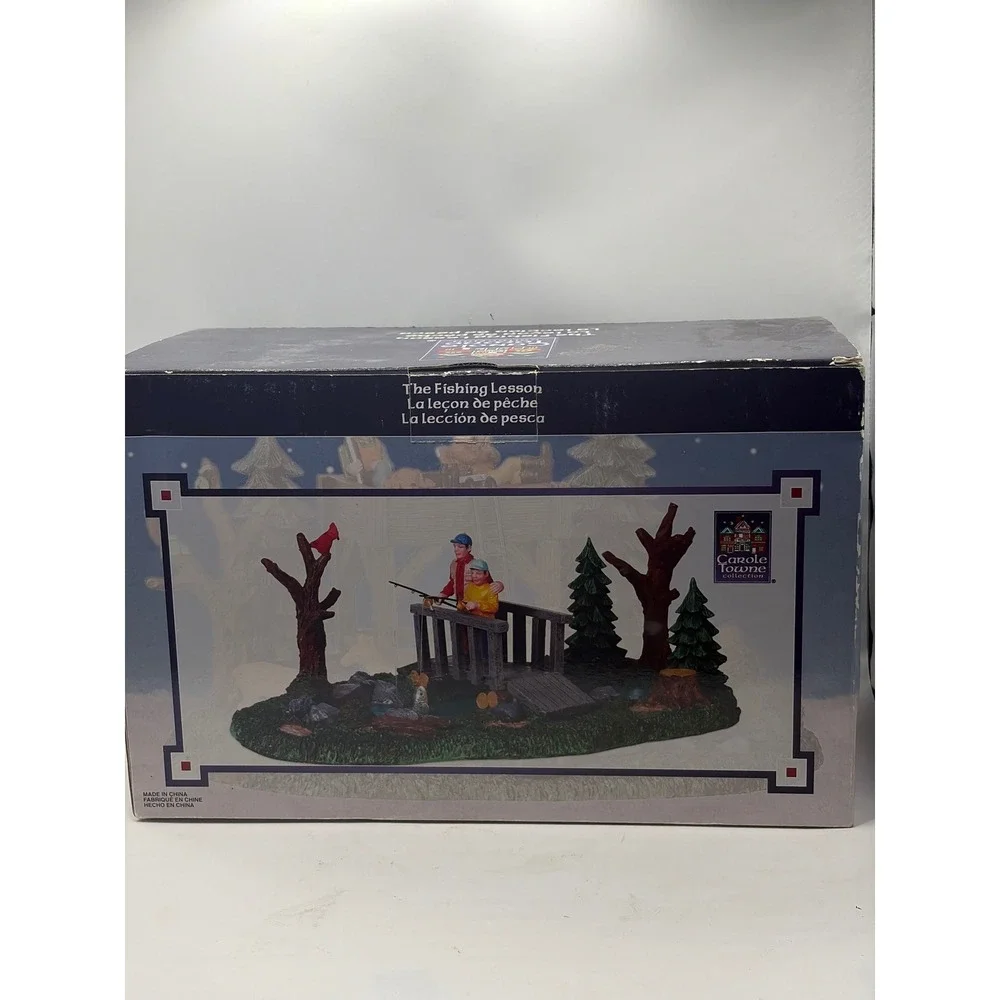 Carole Towne The‎ Fishing Lesson 2009 Lemax Polyresin Christmas Village Figurine